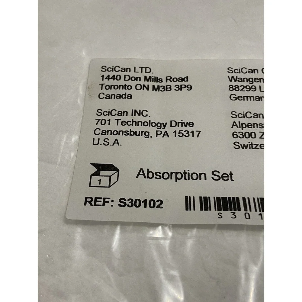 SciCan Absorption Set S30102 Medical Lab Equipment Accessory White New Sealed